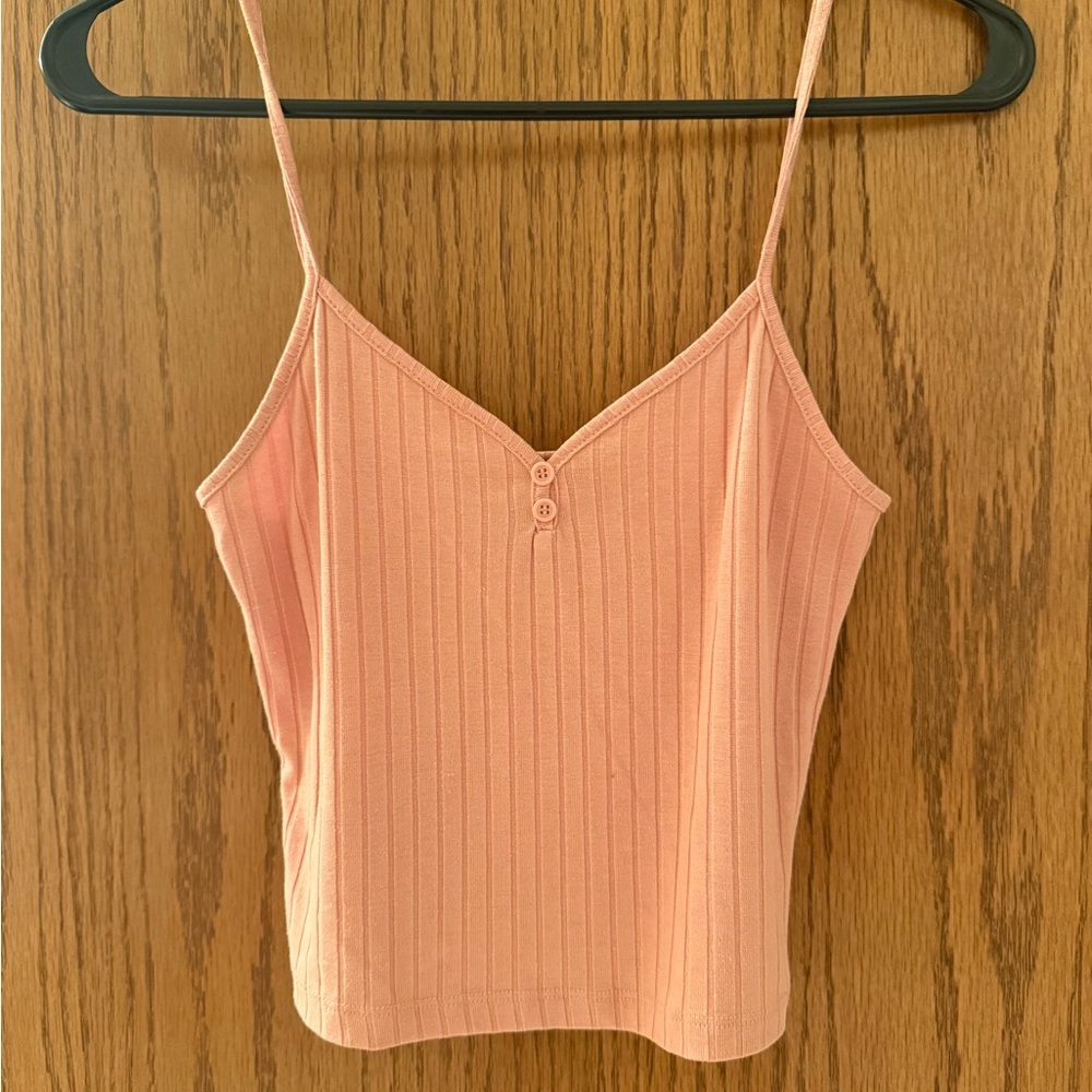 Forever 21 Ribbed Spaghetti Strap Cami in Peachy Pink